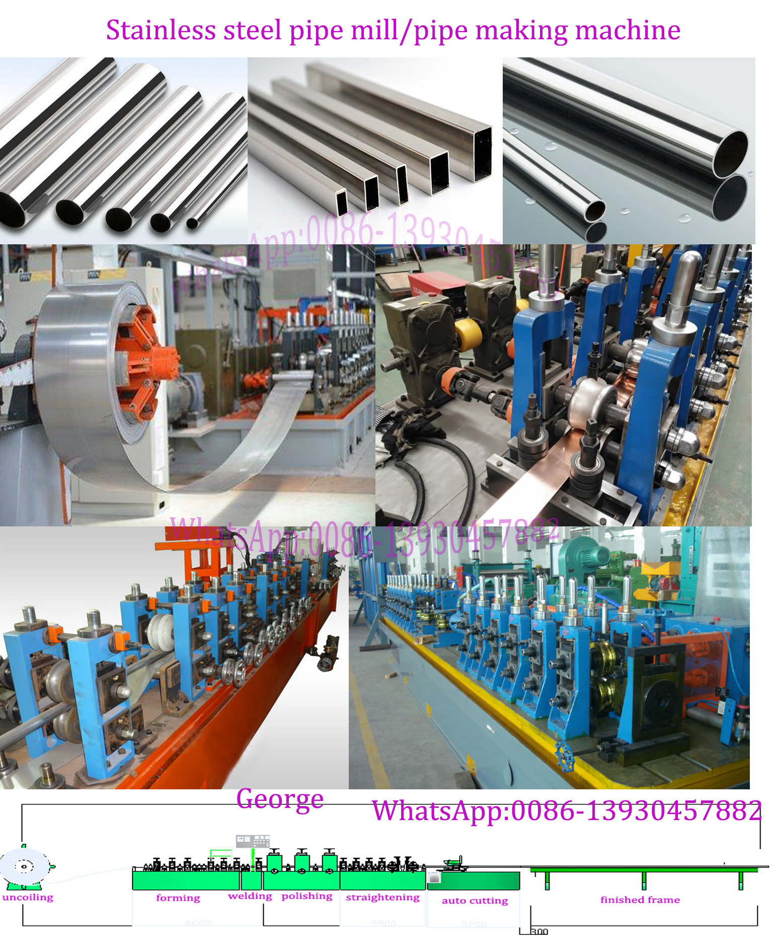 stainless steel pipe mill/pipe making machine